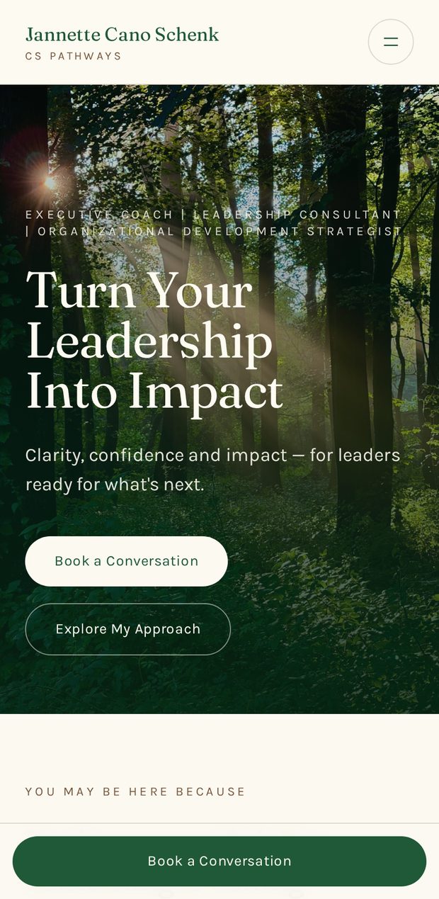 The CS Pathways website shown on a mobile screen